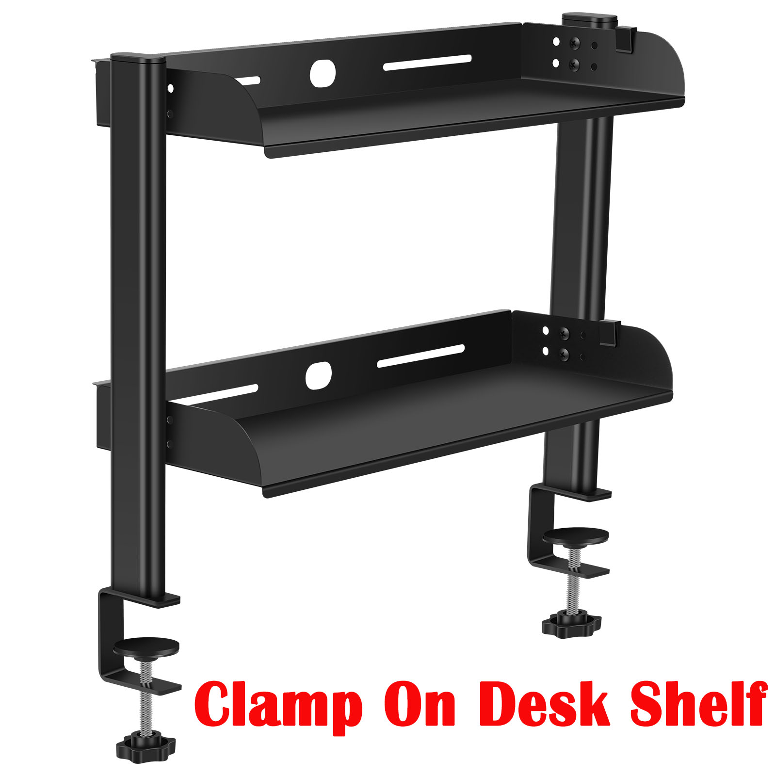 Wall Mounted Desk Fold - ชั้นวางของแบบหนีบโต๊ะ 2 ชั้น ไม่ต้องเจาะ ติดตั้งง่าย ปรับระดับได้