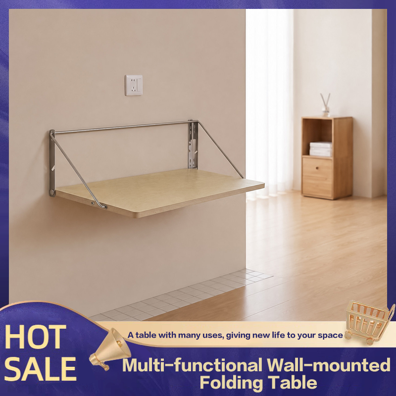 Wall Mounted Desk Fold - โต๊ะพับติดผนัง ไม้อัดนำเข้า สไตล์อินดัสเทรียล ประหยัดพื้นที่ สำหรับอพาร์ทเมนต์ขนาดเล็ก โต๊ะทำงานที่บ้าน