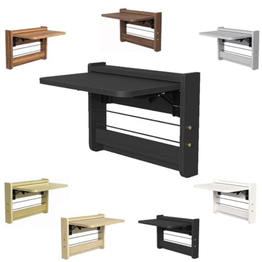 Wall Mounted Desk Fold - โต๊ะพับติดผนังขนาดเล็ก โต๊ะไม้พับติดผนังพร้อมที่เก็บของ โต๊ะพับเก็บได้แบบมองไม่เห็นสำหรับห้องนอนและห้องนั่งเล่น