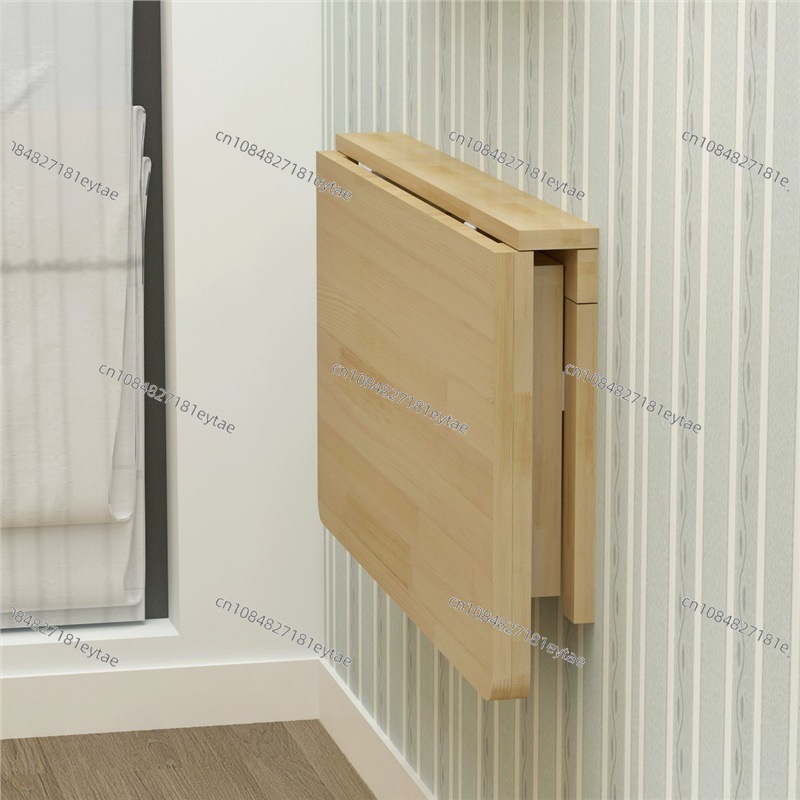 Wall Mounted Desk Fold - โต๊ะไม้เนื้อแข็งแบบพับได้ติดผนัง โต๊ะรับประทานอาหาร โต๊ะคอมพิวเตอร์ติดผนัง โต๊ะเขียนหนังสือ โต๊ะติดผนัง