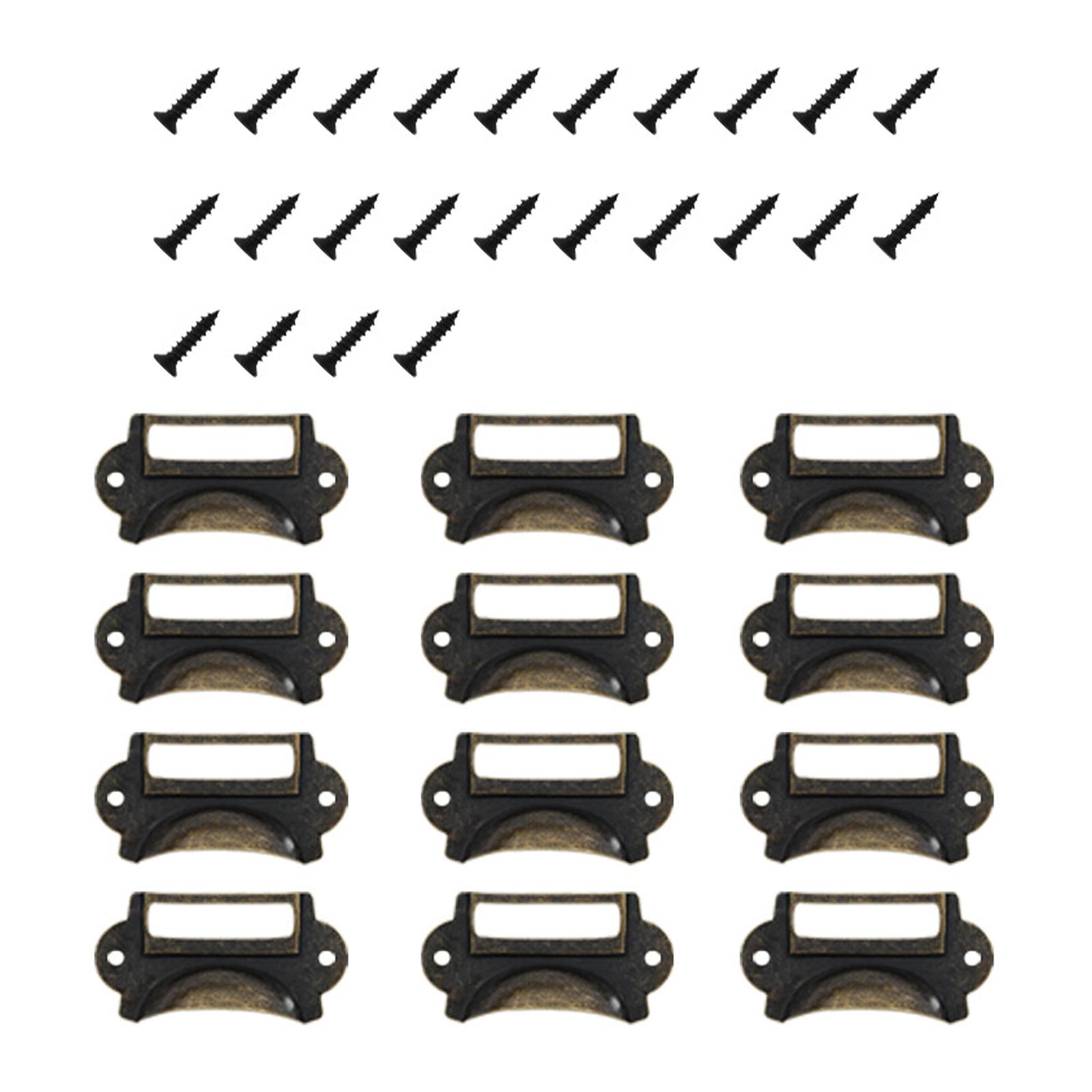 Office Furniture Names - ที่จับลิ้นชักโลหะ 12 ชิ้น พร้อมกรอบป้ายชื่อ ที่ใส่ป้ายชื่อ ที่ใส่บัตร