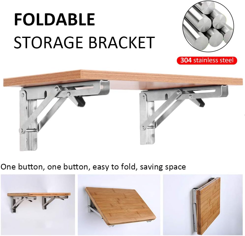 Wall Mounted Desk Fold - พับเป็นขาตั้ง2ชิ้นสำหรับชั้นวางของบนโต๊ะชั้นวางทรงสามเหลี่ยมแบบลอยตัวที่ยึดผนังแบบทำมือพับได้ประหยัดพื้นที่