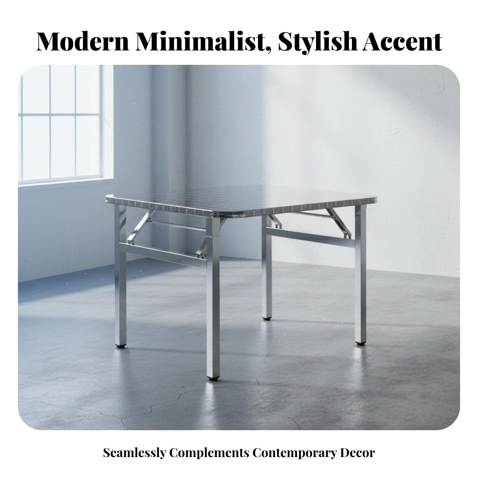 Office Furniture Table - โต๊ะพับรูปสี่เหลี่ยมผืนผ้า ดีไซน์พับได้ เฟอร์นิเจอร์สำหรับรับประทานอาหาร ติดตั้งพร้อมใช้งาน แข็งแรง ทนทาน