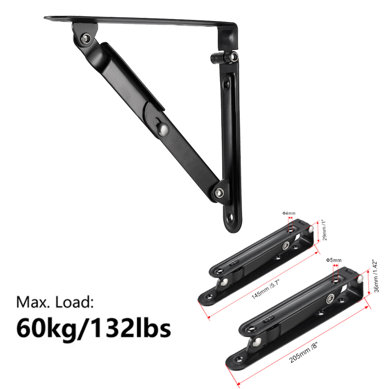 Wall Mounted Desk Fold - ขายึดพับได้ 1/2/3 ชิ้น ขนาด 6 นิ้ว/8
