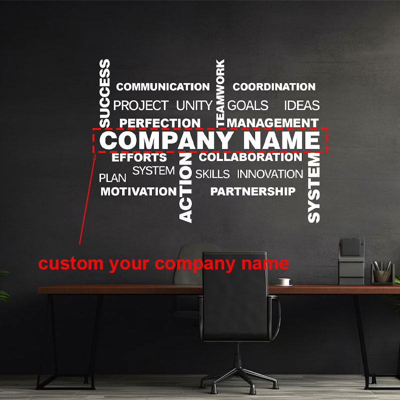 Office Furniture Names - สติ๊กเกอร์ติดผนังชื่อธุรกิจแบบกำหนดเองได้ วัสดุไวนิล ตกแต่งสำนักงาน กลุ่มคำศัพท์ในสถานที่ทำงาน สติ๊กเกอร์ติดผนังชื่อบริษัทแบบปรับแต่งได้ รุ่น