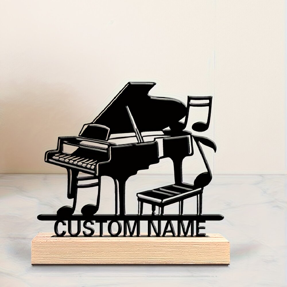 Office Furniture Names - รูปปั้นเงาเงาเปียโนแบบส่วนตัว ฐานไม้ พร้อมสลักชื่อ ของตกแต่งดนตรี ของขวัญสุดพิเศษสำหรับนักเปียโน ของประดับตกแต่งบ้านและสำนักงาน