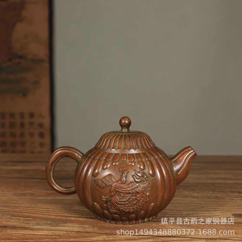 กาน้ำชาทองเหลืองลายมังกรและหงส - Office Furniture Phoenix บทวิจารณ์และราคา