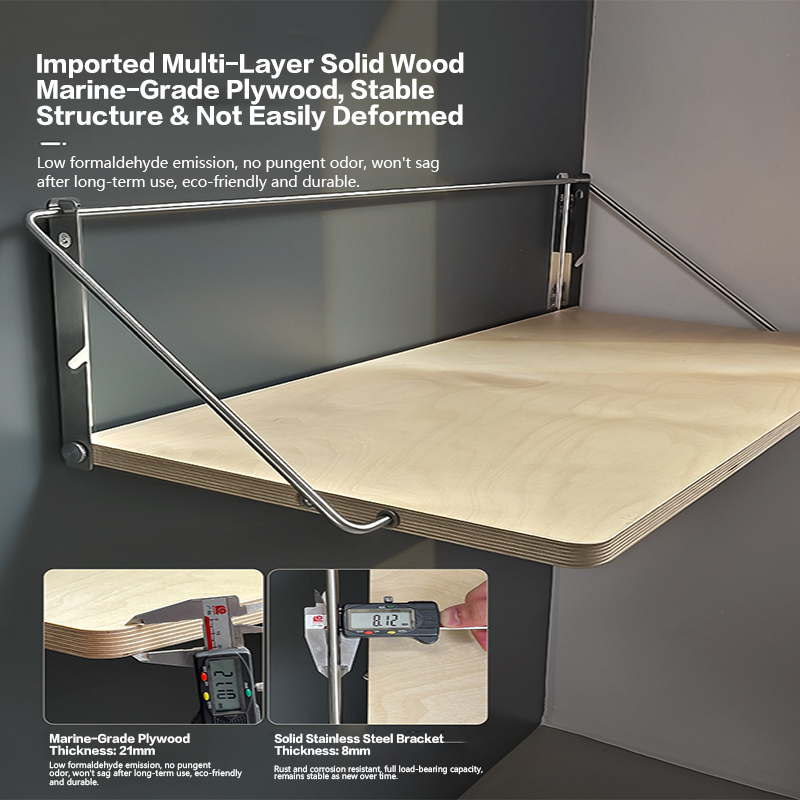 โต๊ะพับติดผนังพร้อมชั้นวางและข - Wall Mounted Desk Fold บทวิจารณ์และราคา