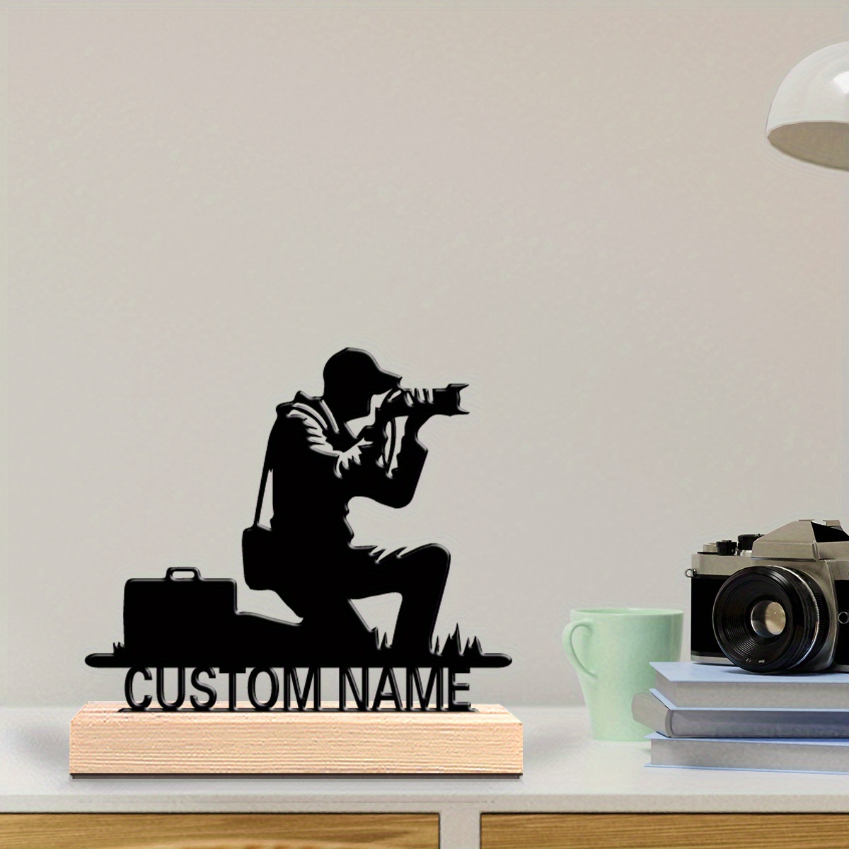 รูปปั้นโลหะช่างภาพพร้อมฐานไม้  - Office Furniture Names บทวิจารณ์และราคา