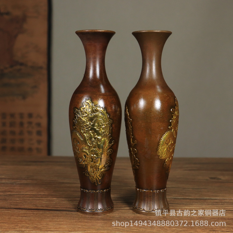 แจกันทองเหลืองชุบทองลายมังกรฟี - Office Furniture Phoenix บทวิจารณ์และราคา