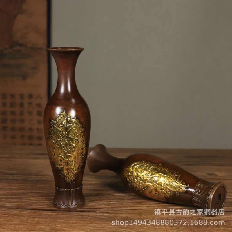 แจกันทองเหลืองชุบทองลายมังกรฟี - Office Furniture Phoenix บทวิจารณ์และราคา